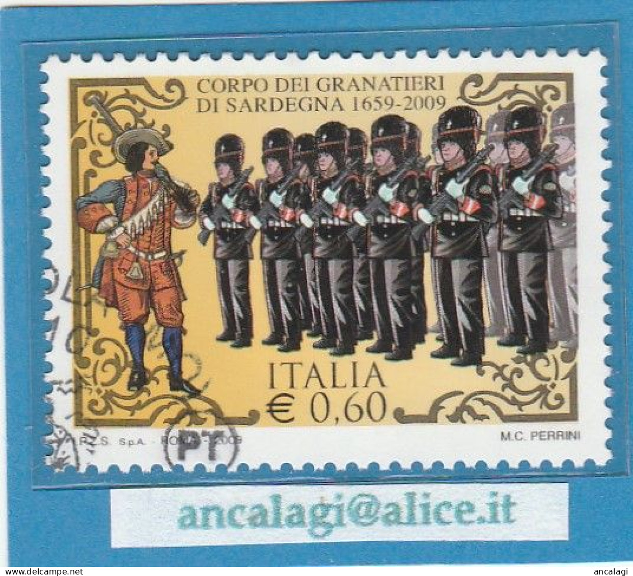 USATI ITALIA 2009 - Ref.1110 "GRANATIERI DI SARDEGNA" 1 Val. - - 2001-10: Usados