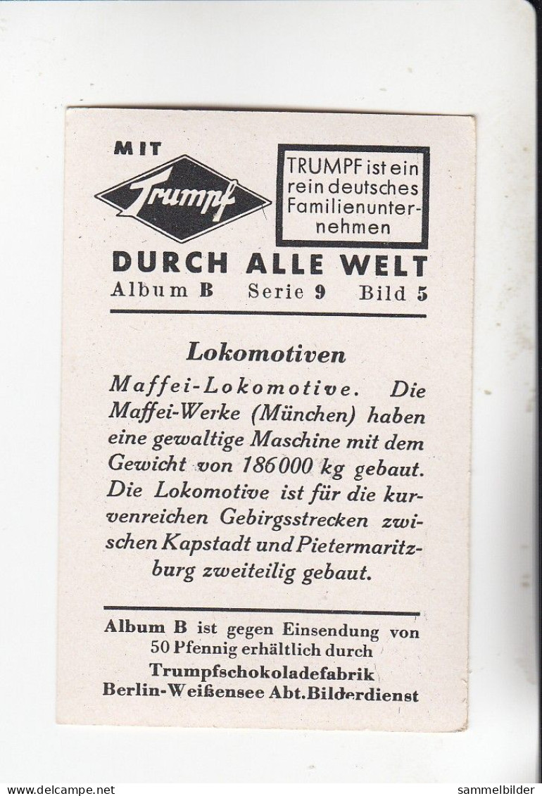 Mit Trumpf Durch Alle Welt  Lokomotiven Maffei - Lokomotive Kapstadt Pietermaritzburg    B Serie 9 #5 Von 1933 - Other Brands