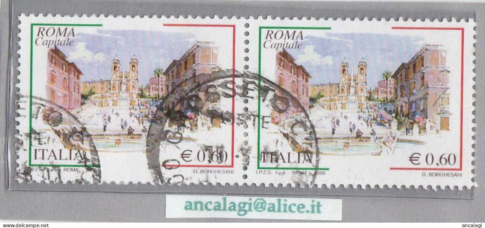 USATI ITALIA 2009 - Ref.1111 "ROMA CAPITALE" 1 Val. In Coppia - - 2001-10: Oblitérés