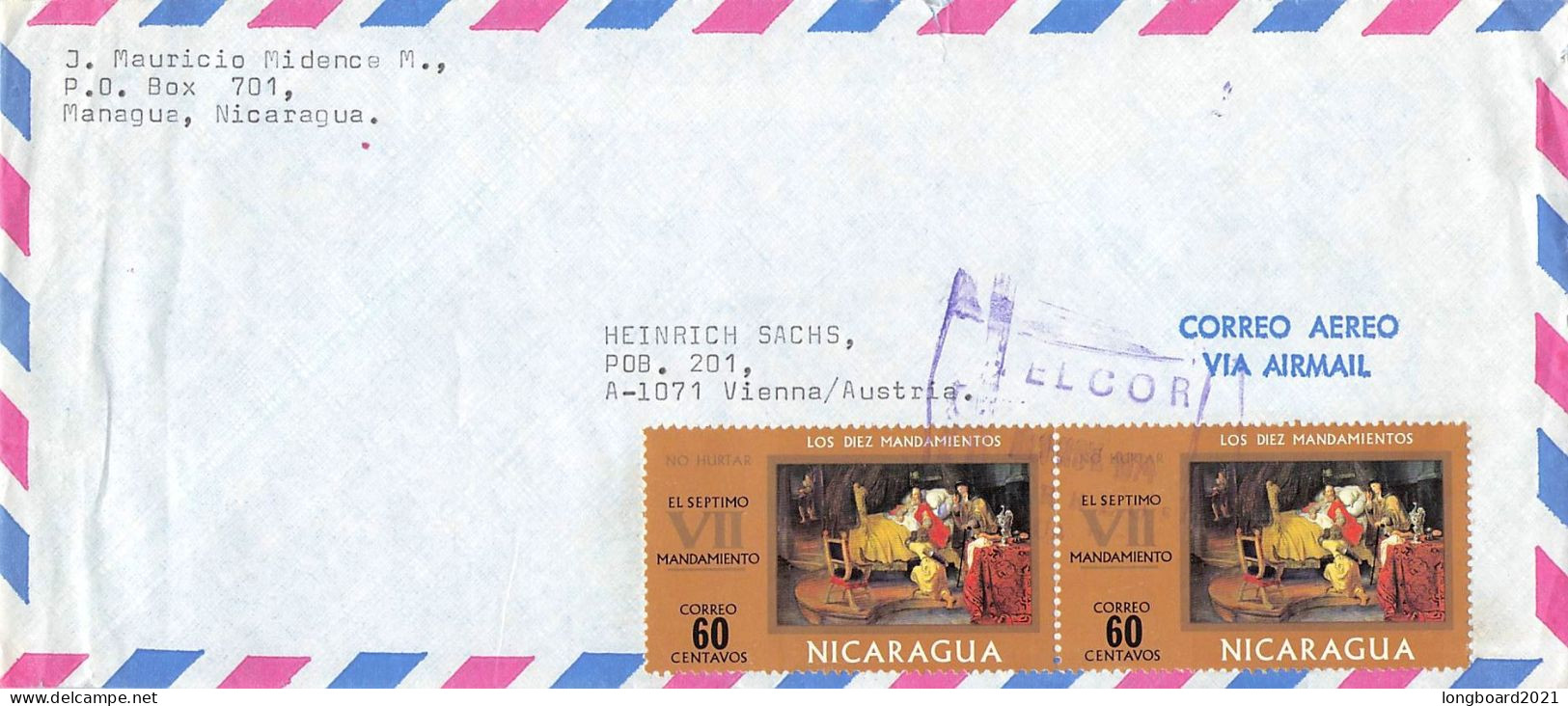 NICARAGUA - AIRMAIL 1974 - WIEN/AT / 6295 - Nicaragua