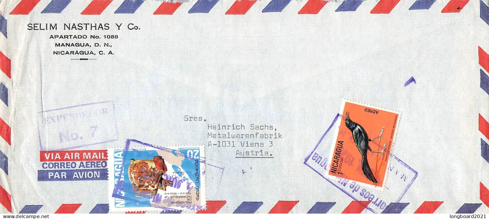 NICARAGUA - AIRMAIL 1974 - WIEN/AT / 6297 - Nicaragua