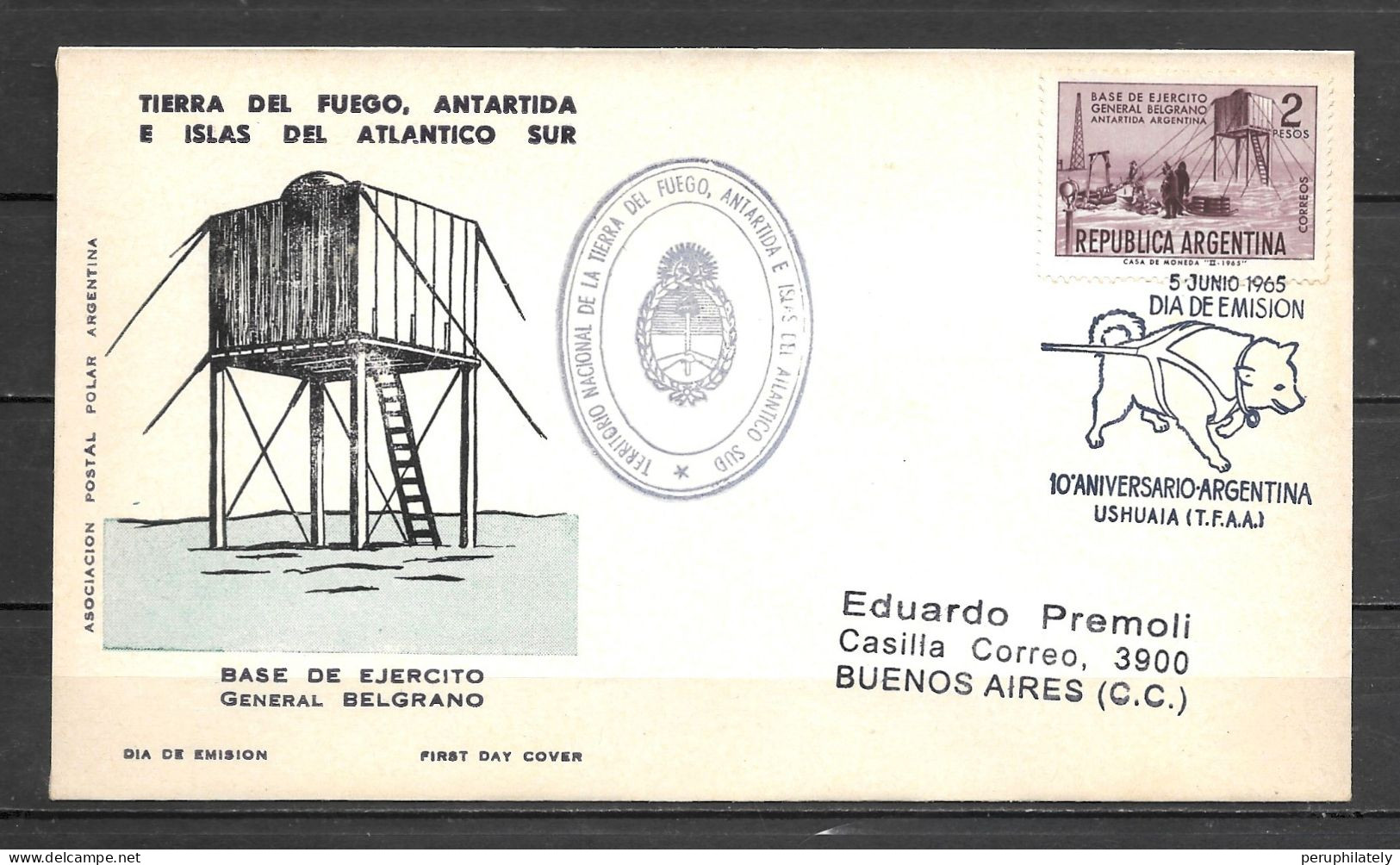 Argentina Antarctica , Belgrano Army Base , Dog Cancellation - Other & Unclassified
