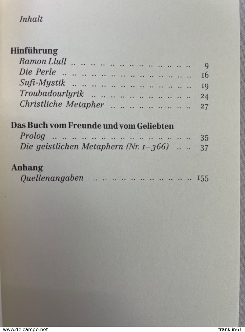 Das Buch Vom Freunde Und Vom Geliebten. - Lyrik & Essays