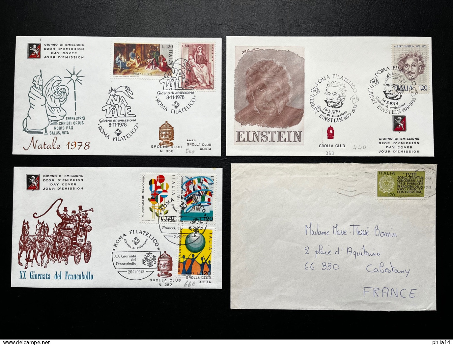 SP / ITALIE/  LOT DE 4 ENVELOPPES DONT PREMIER JOUR FDC / LOT N°499 - FDC