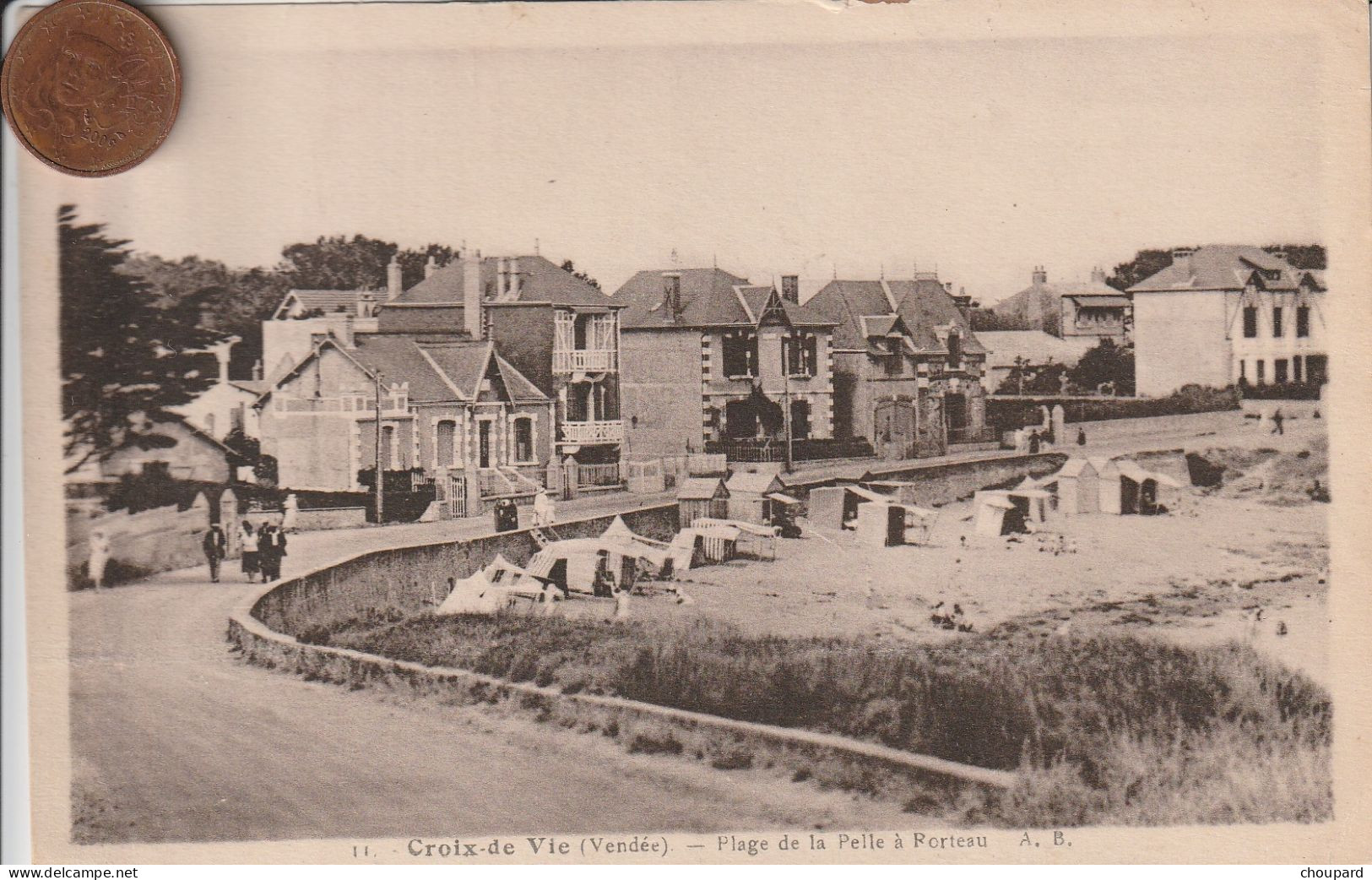 85 - Carte Postale Ancienne De  CROIX DE VIE   Plage De La Pelle à Porteau - Saint Gilles Croix De Vie