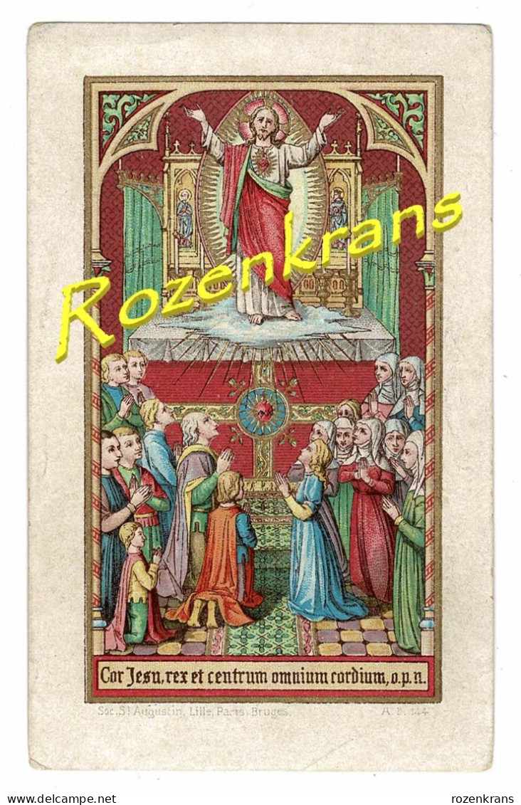 Litho St. Augustin Brugge Jesus Christ Litho Gesù Il Cristo Goldprint Gouddruk Image Pieuse Holy Card Canivet Santini - Devotion Images