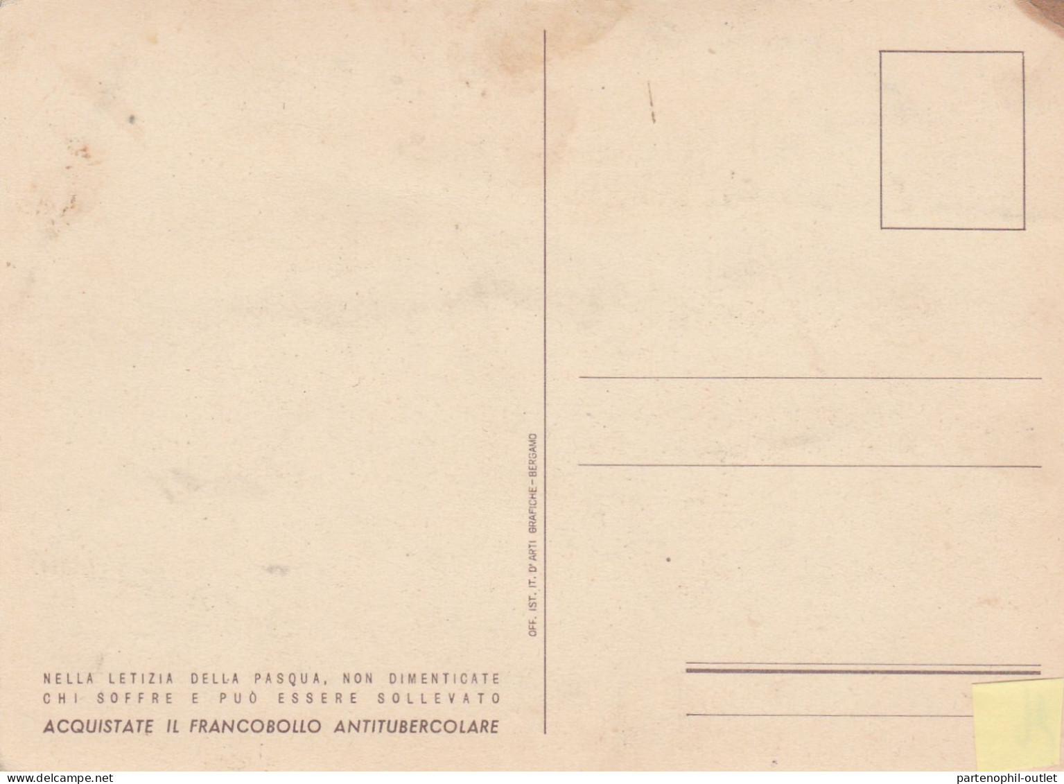 Cartolina - Postcard /non Viaggiata /Buona Pasqua -Omaggio Della Federazione Nazionale Fascista - Lotta Alla Turbecolosi - Werbepostkarten