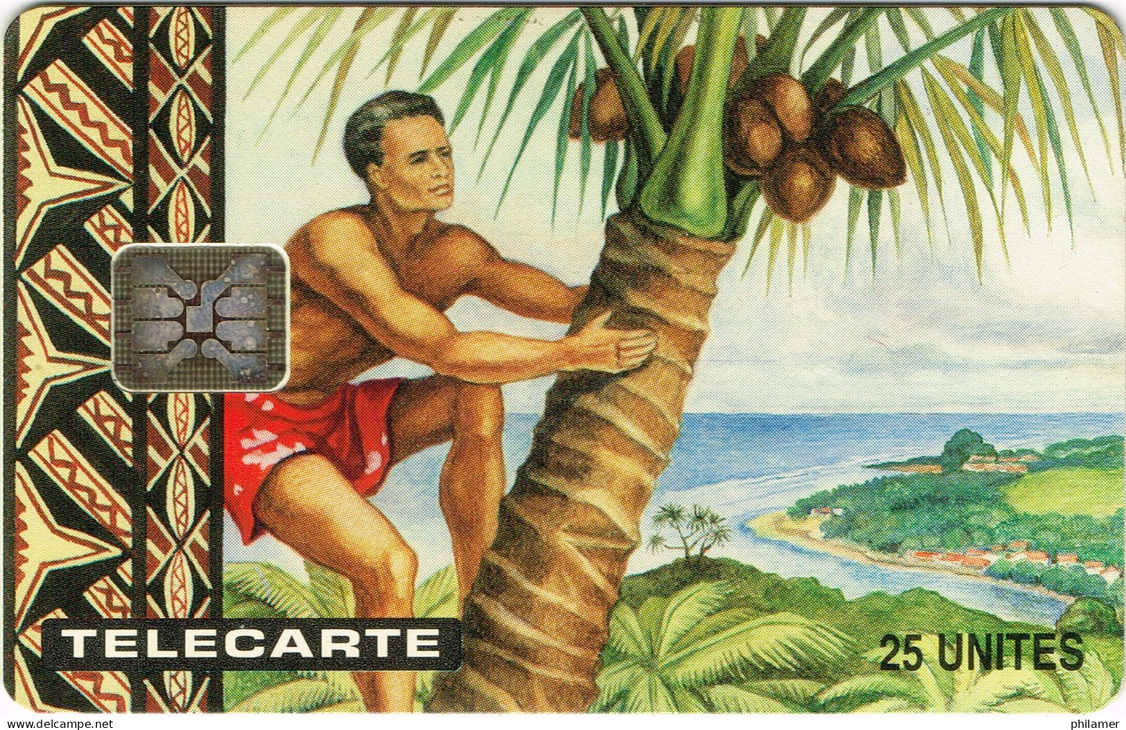 Wallis Futuna Uvea Mo Futuna Telecarte Phonecard WF5 Cueillette Coco Cocotier Homme Non Numerotee UT  BE - Wallis Und Futuna