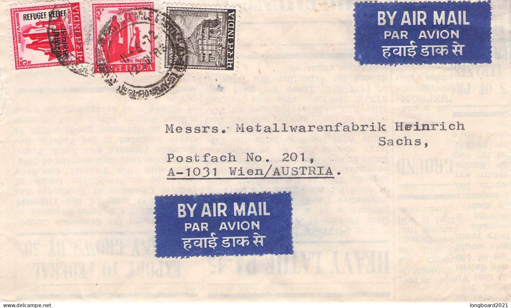 INDIA - AIRMAIL 1972 BOMBAY - WIEN/AT / 6299 - Storia Postale