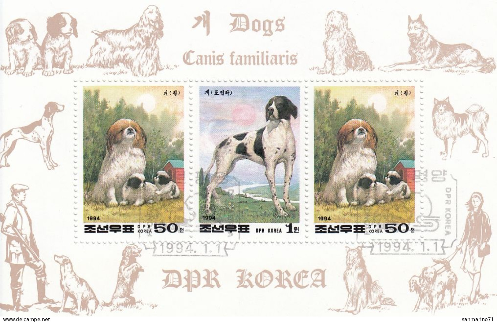 NORTH KOREA 3299,used - Dogs