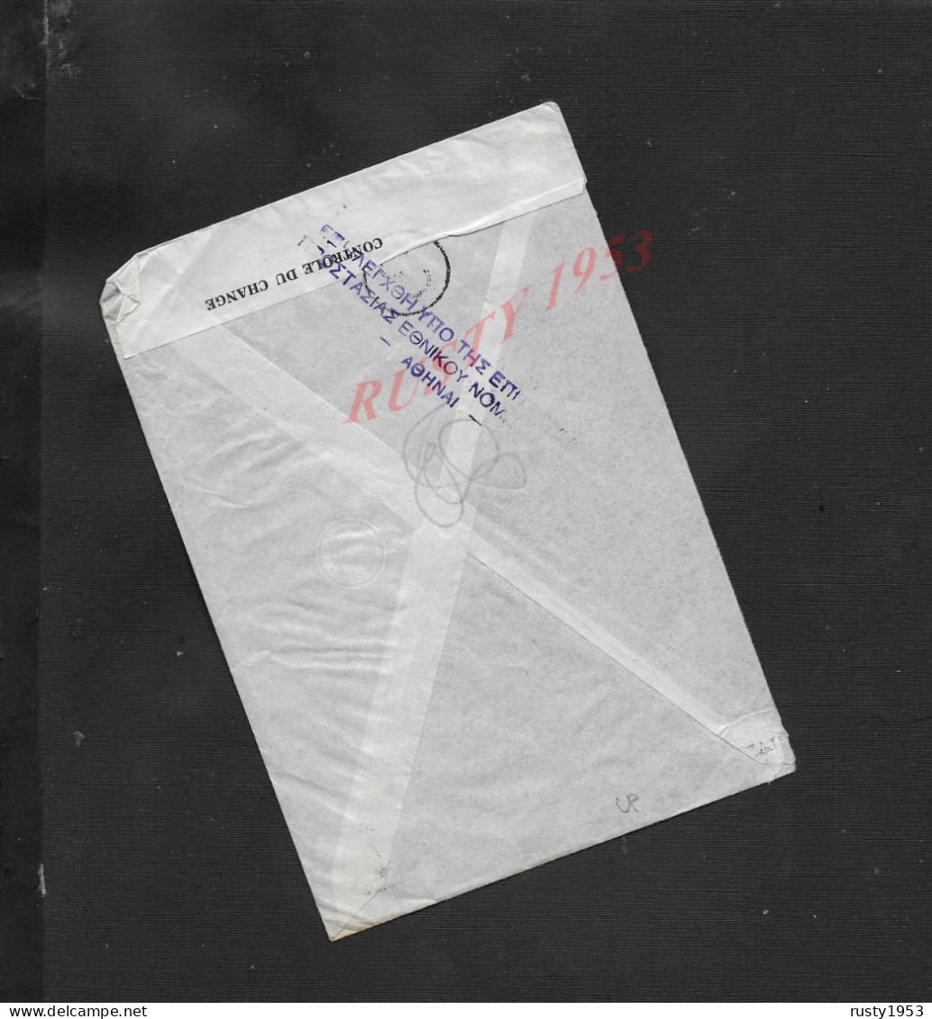 MILITARIA LETTRE CENSURE SUR TIMBRE DE GRÈCE BANDE DE 3 POUR PARIS  : - Lettres & Documents