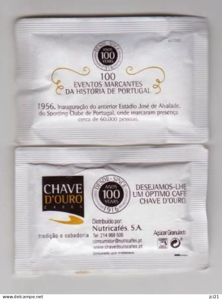 Sachet De Sucre, Sugar Portugal " CHAVE D'OURO " Histoire Année 1956 (scan Recto-verso) [S270]_Di424 - Sugars