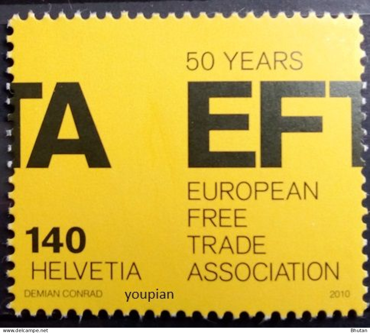 Switzerland 2010, 50 Years Of EFTA, MNH Single Stamp - Ungebraucht