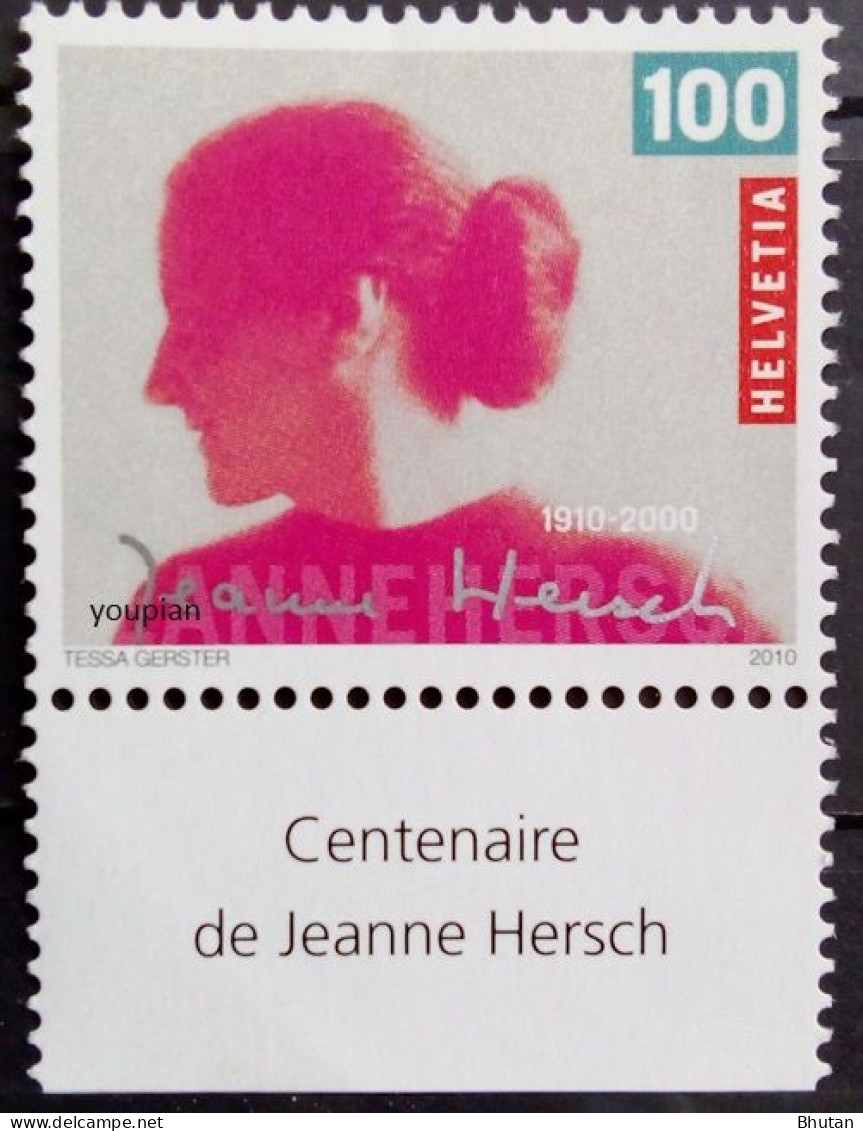 Switzerland 2010, 100th Birth Anniversary Of Jeanne Hersch, MNH Single Stamp - Neufs