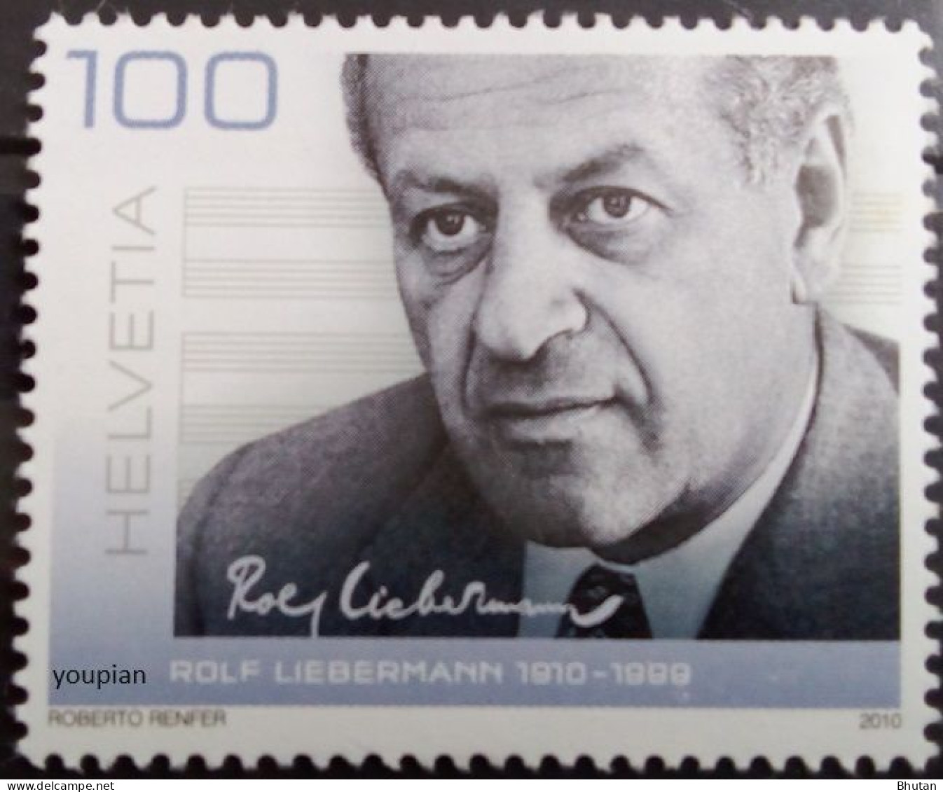 Switzerland 2010, 100th Birth Anniversary Of Rolf Liebermann, MNH Single Stamp - Nuevos