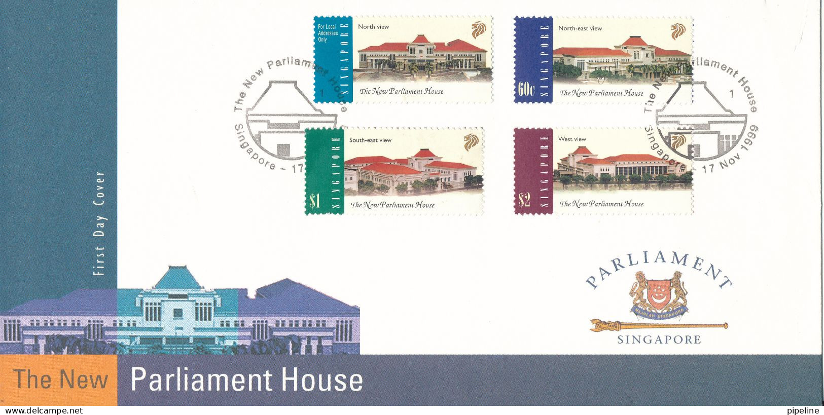 Singapore FDC 17-11-1999 The New Parliament House Complete Set Of 4 With Cachet - Singapore (1959-...)