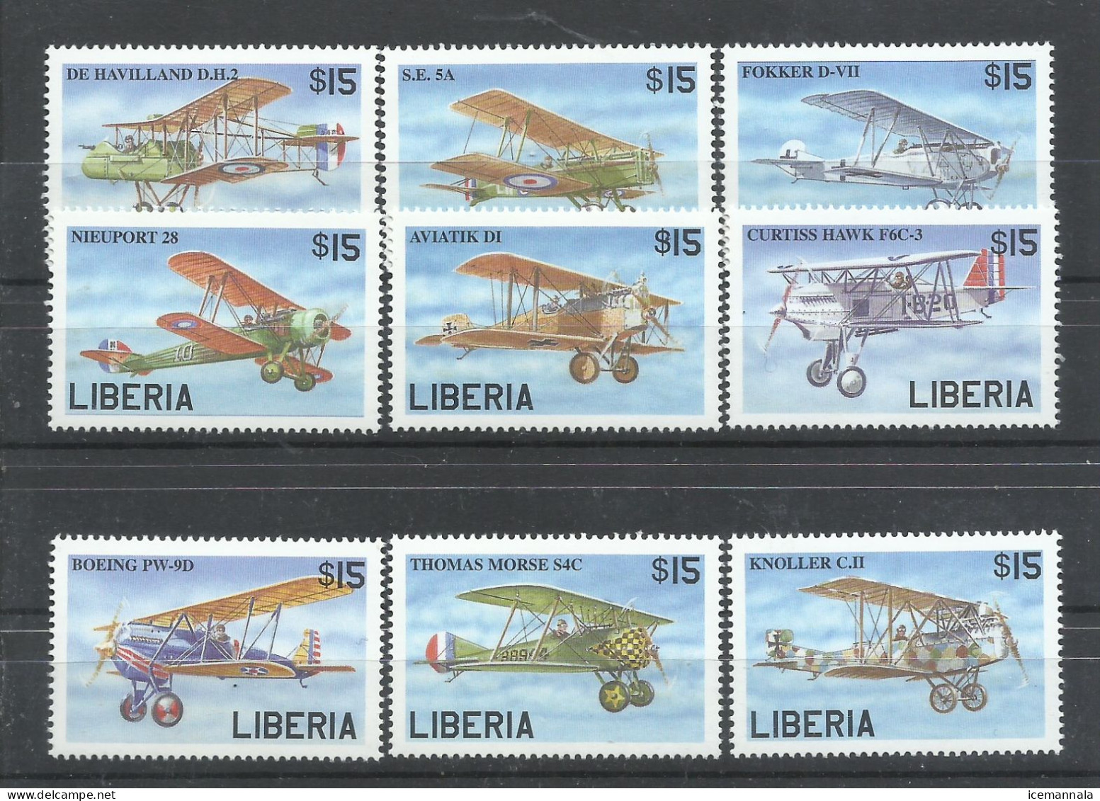 LIBERIA   YVERT  2227/35    MNH  ** - Flugzeuge