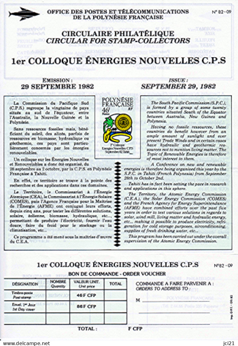 COPIE DE CIRCULAIRE PHILATÉLIQUE N°82-09 DU 29 SEPTEMBRE 1982 [COPIE] _T.DOC17-82/09 - Lettres & Documents