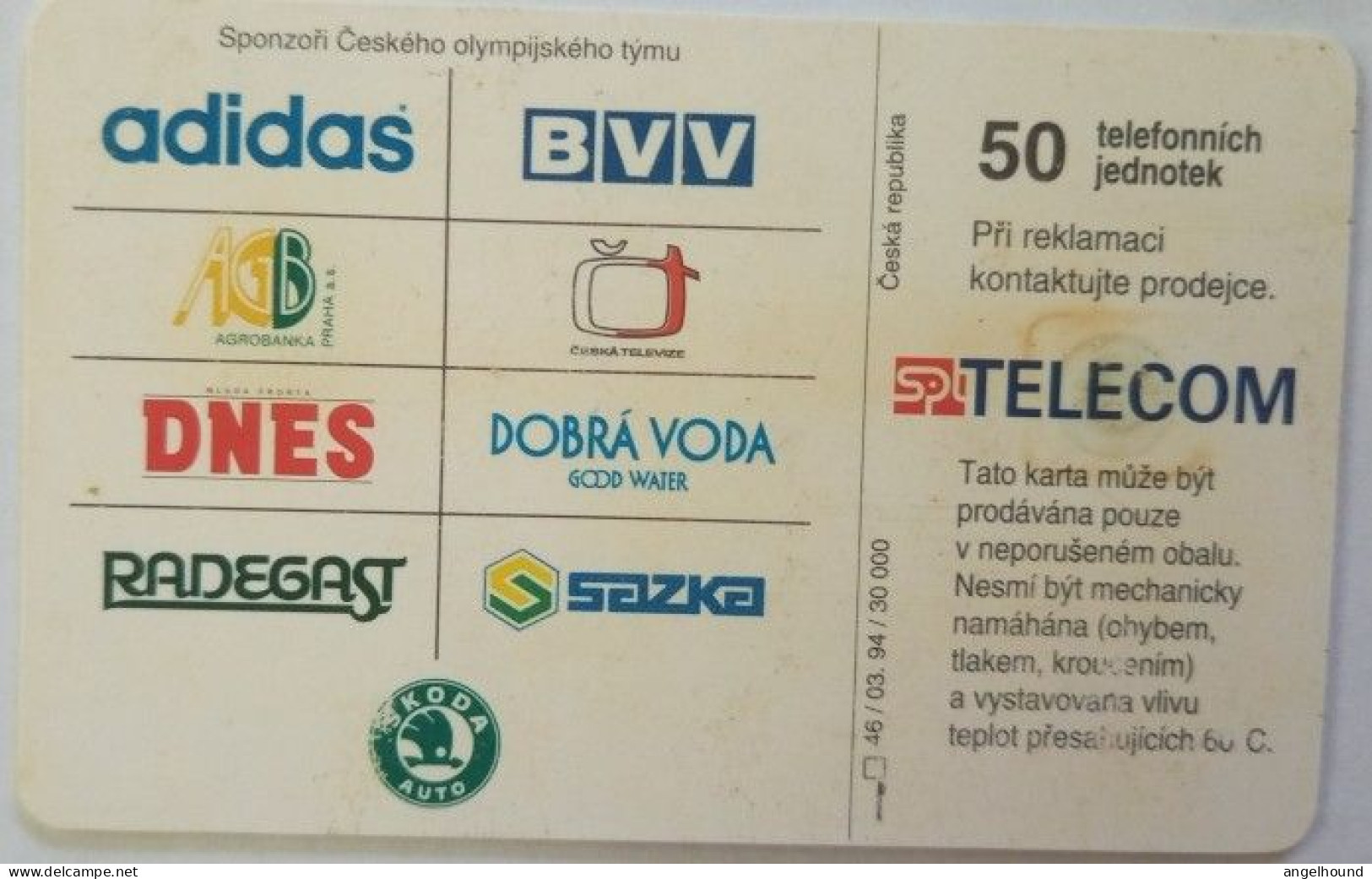 Czech Republic 50 Units Chip Card - Olympic Sportsman - Emil Zatopek - Tschechische Rep.