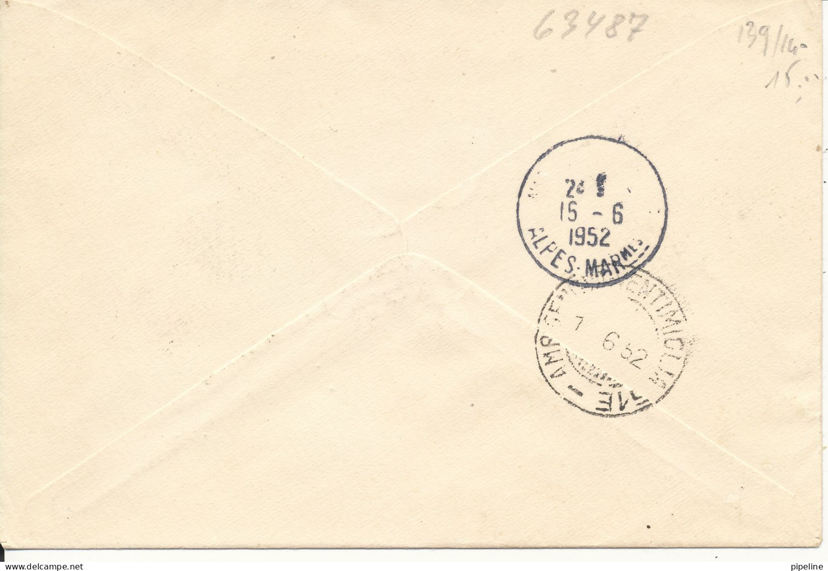 Italy Trieste Registered FDC Sent To France 14-6-1952 Complete Set Of 2 Modena E Parma - Poststempel