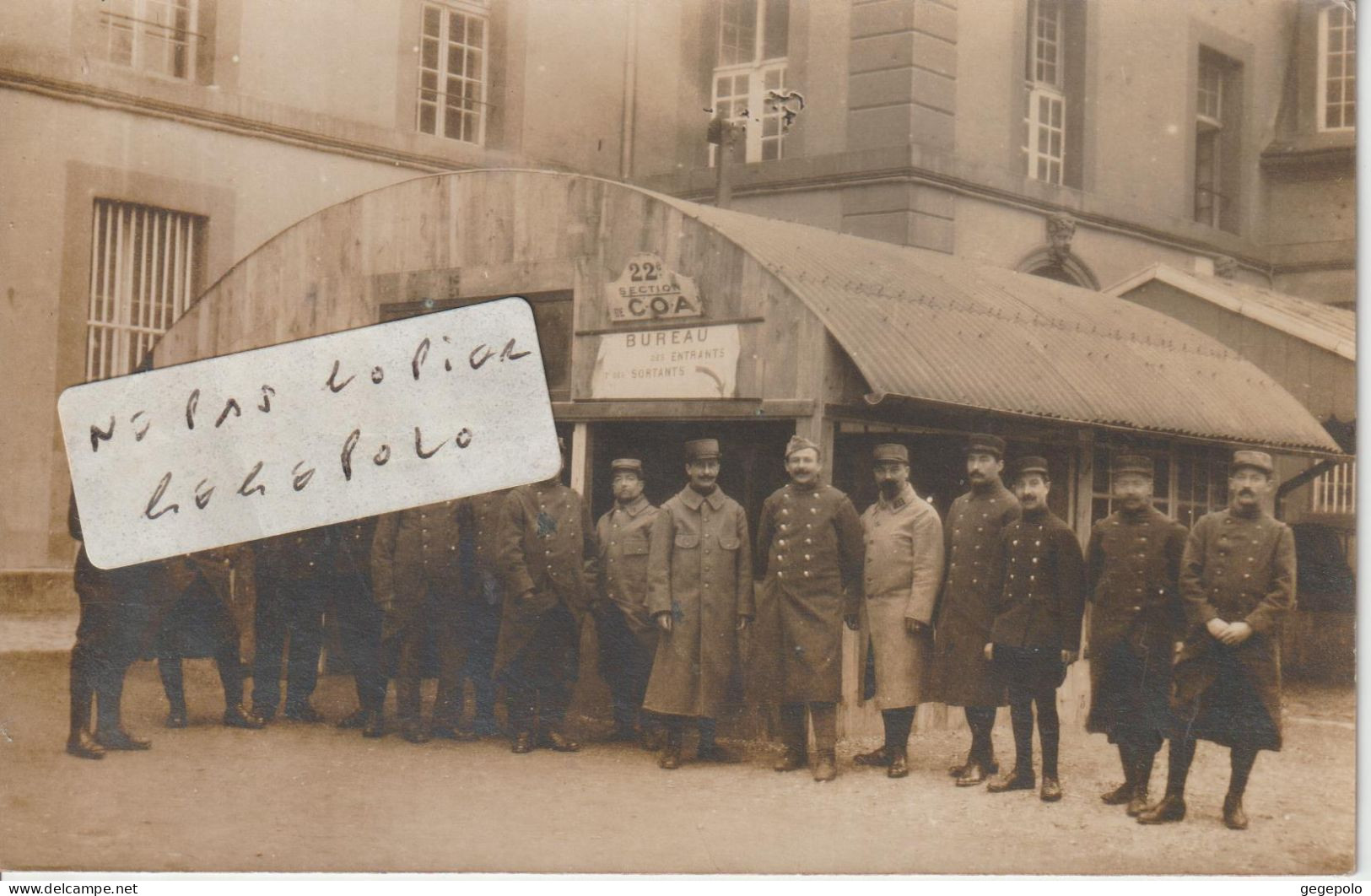 75007 - La 22ème Section De COA - Caserne De Latour-Maubourg - Bureau Des Entrants Et Des Sortants ( Carte Photo ) - Guerre 1914-18