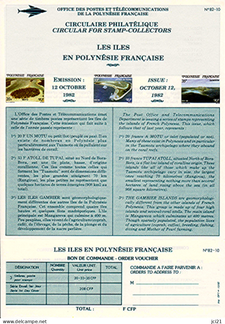 COPIE DE CIRCULAIRE PHILATÉLIQUE N°82-10 DU 12 OCTOBRE 1982 [COPIE] _T.DOC18-82/10 - Covers & Documents