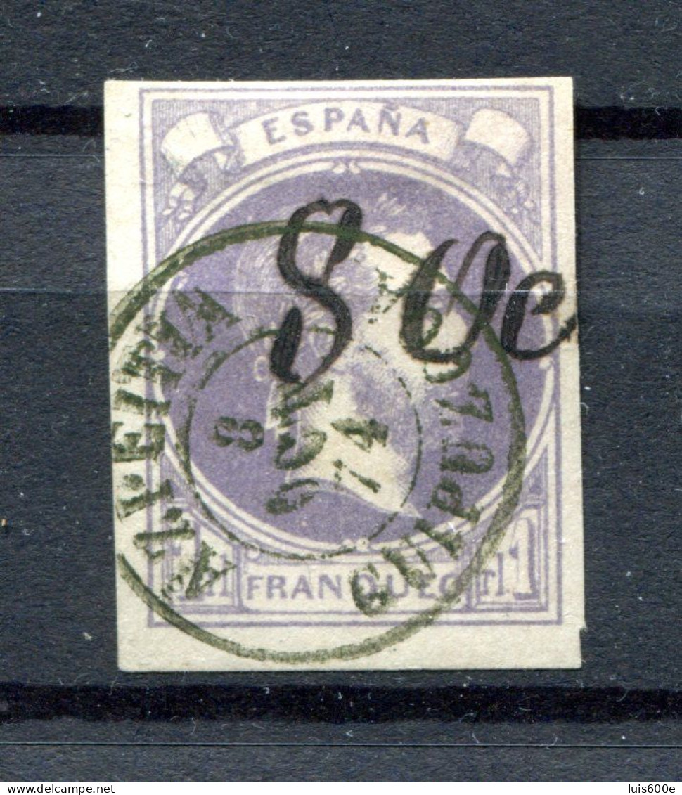 1874.ESPAÑA.EDIFIL 158(o).USADO.DOBLE MATASELLO.CATALOGO 415€ - Used Stamps