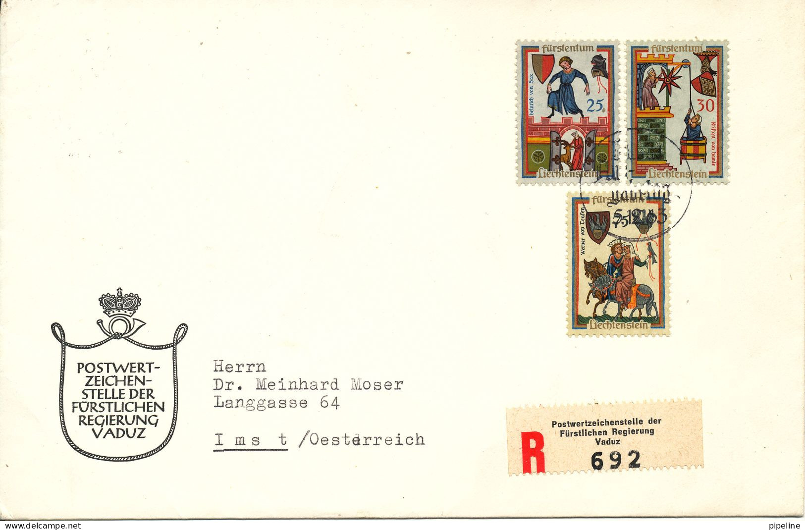 Liechtenstein Registered FDC 5-12-1963 Sent To Austria (not Complete) - FDC