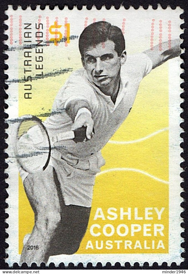 AUSTRALIA 2016 $1 Multicoloured, Legends Of Tennis - Ashley Cooper  FU - Gebruikt