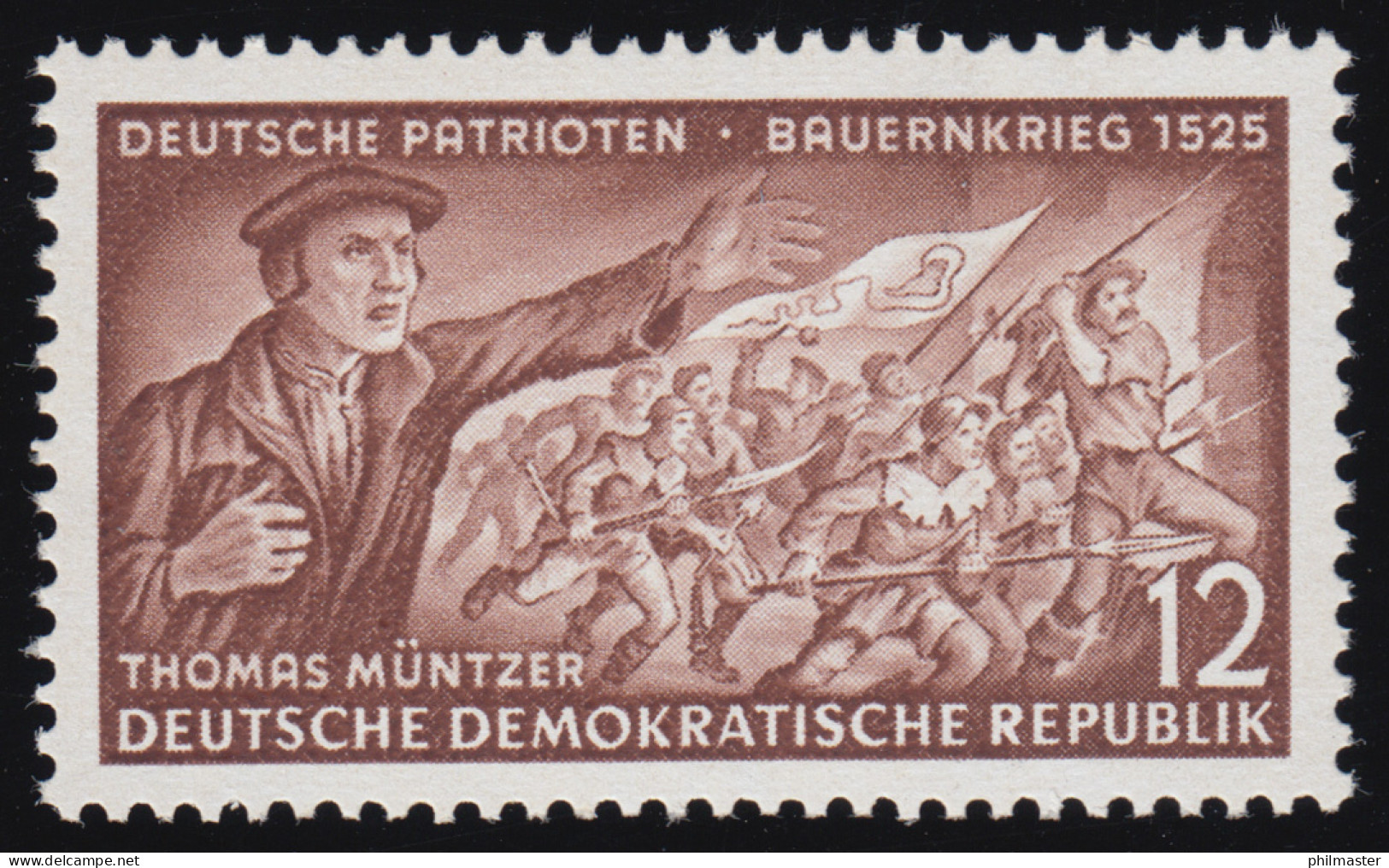 398 YI Thomas Müntzer 12 Pf Wz.2 YI ** Geprüft - Nuevos