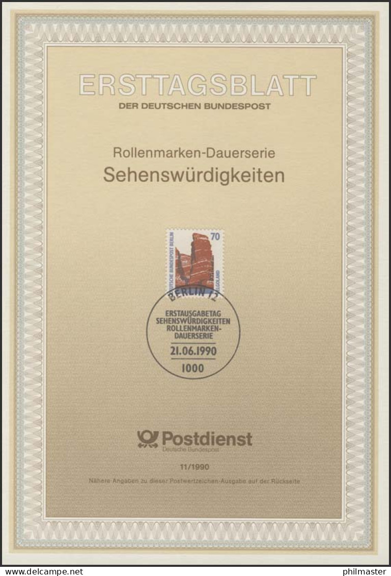 ETB 11/1990 Sehenswürdigkeiten SWK, Helgoland - 1er Día – FDC (hojas)