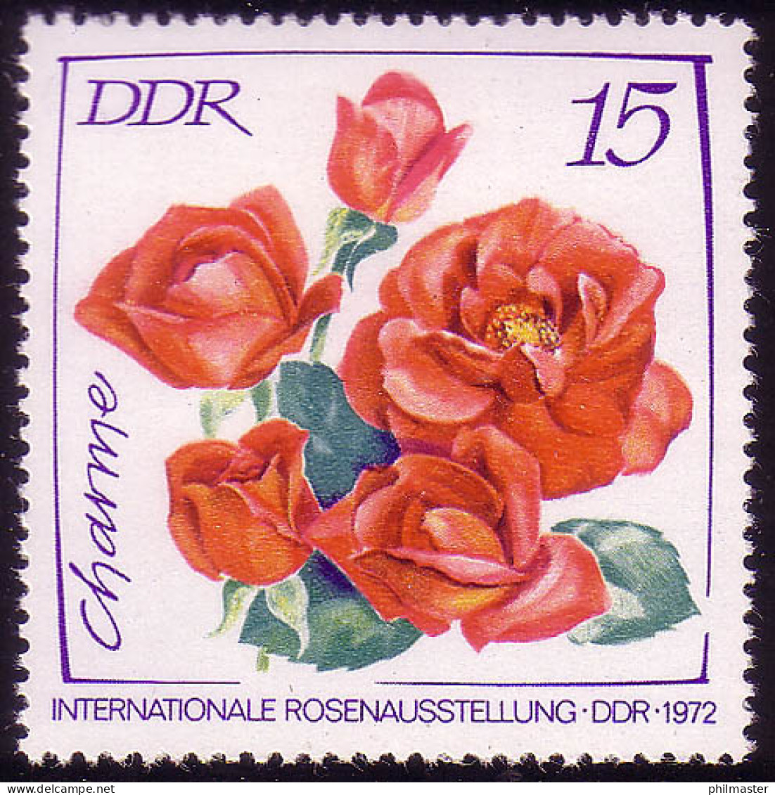 1765 Rosenausstellung Charme 15 Pf ** - Neufs