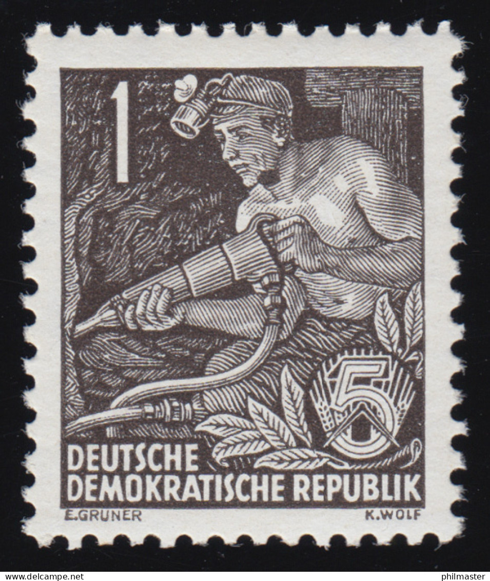 405x XII Fünfjahrplan 1 Pf Wz.2 XII ** - Unused Stamps