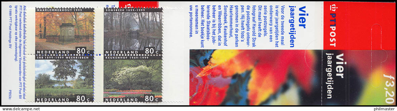 Markenheftchen 52 Die Vier Jahreszeiten 1999 - Herbst Haalemmerhout PB 53c, ** - Booklets & Coils