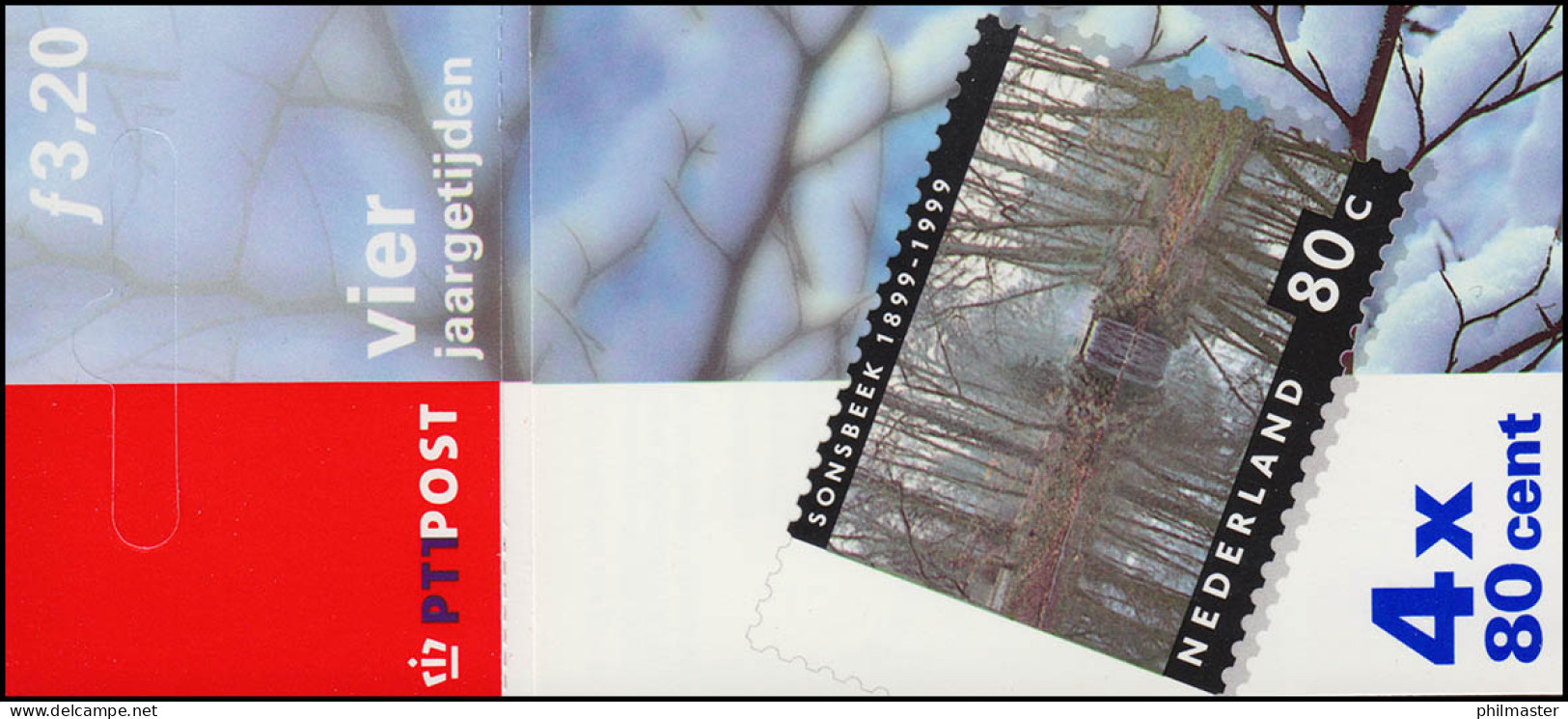 Markenheftchen 52 Die Vier Jahreszeiten 1999 - Winter Sonsbeek PB 53d, ** - Libretti