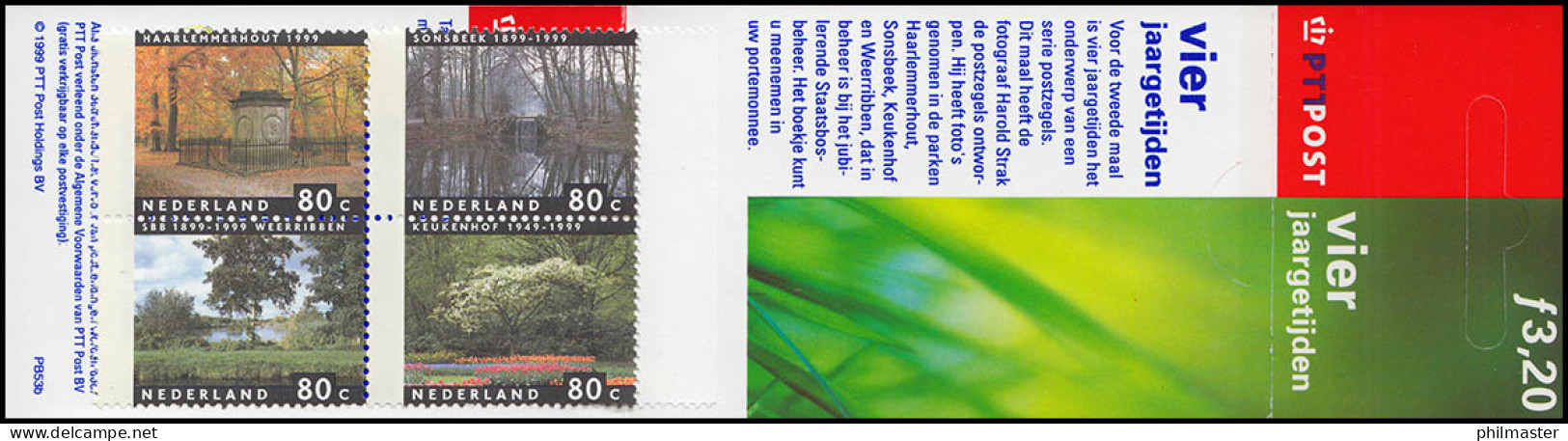 Markenheftchen 52 Die Vier Jahreszeiten 1999 - Sommer Weerribben PB 53b, ** - Carnets Et Roulettes