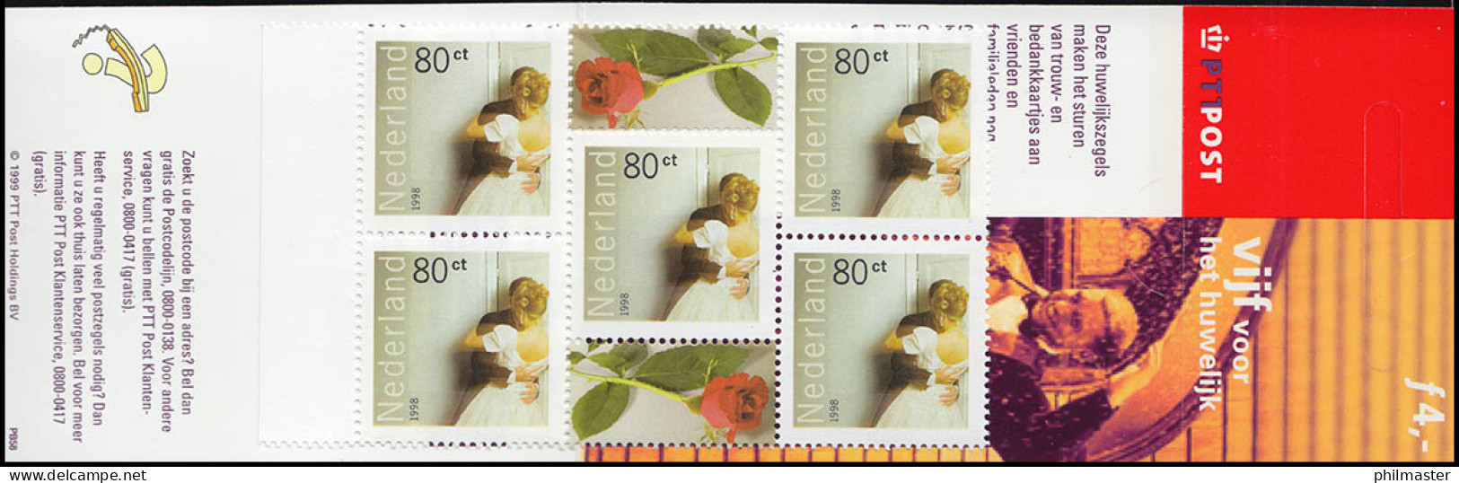 Markenheftchen 57 Hochzeitsglückwünsche 1999 Mit PB 58, ** Postfrisch - Carnets Et Roulettes