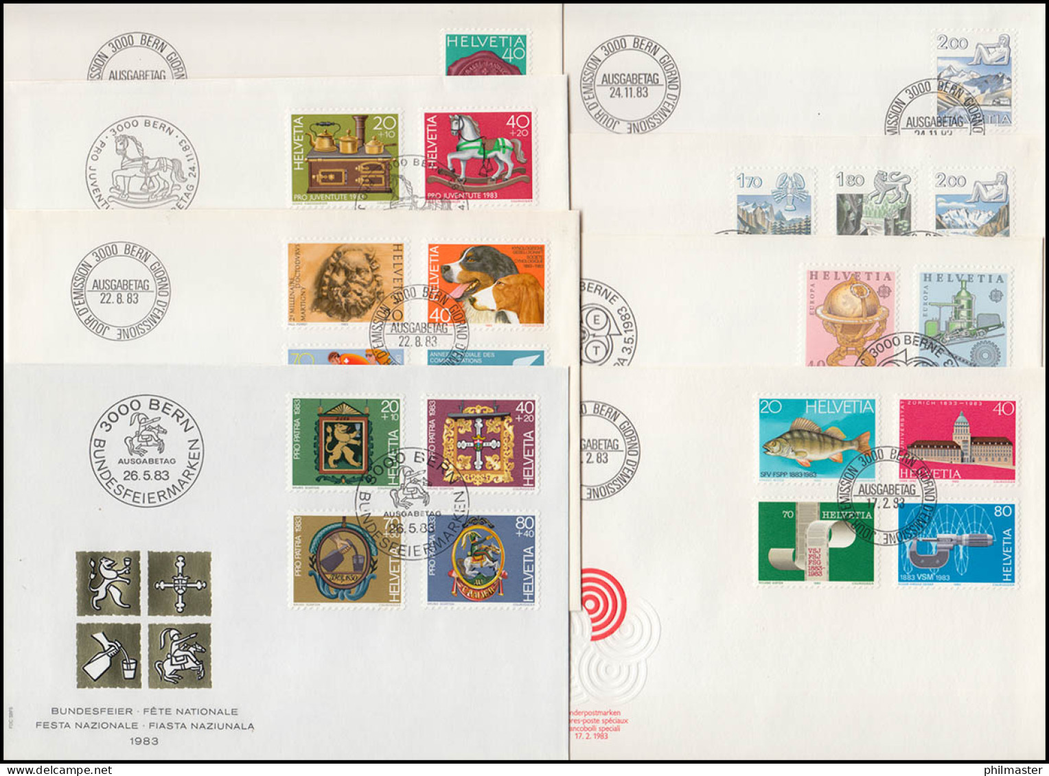 1242-1264 Schweiz-Jahrgang 1983 Komplett Auf Schmuck-FDC - Other & Unclassified