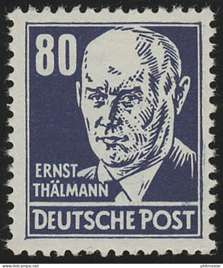 339va XII Ernst Thälmann 80 Pf Blau Wz.2 XII ** - Neufs