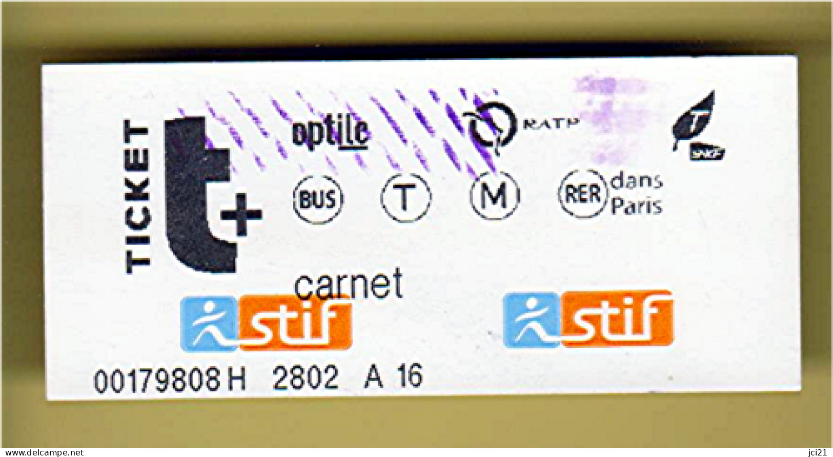 Ticket Métro Paris (STIF) - (1084)_D329 - Europe