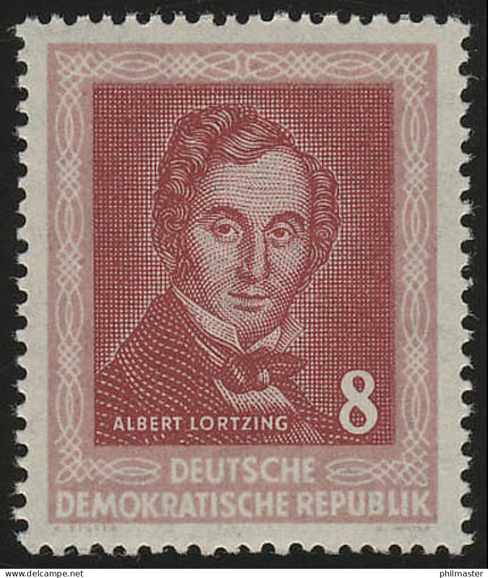 309 YII Händelfest 8 Pf Albert Lortzing Wz.2 YII ** Geprüft - Unused Stamps