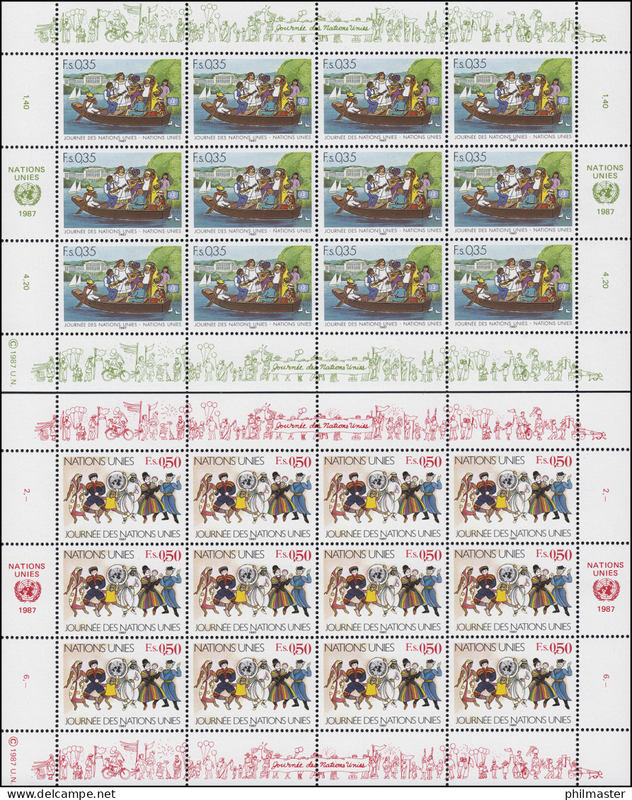 UNO Genf 158-159 Tag Der Vereinten Nationen 1987, Kleinbogen-Satz ** - Altri & Non Classificati