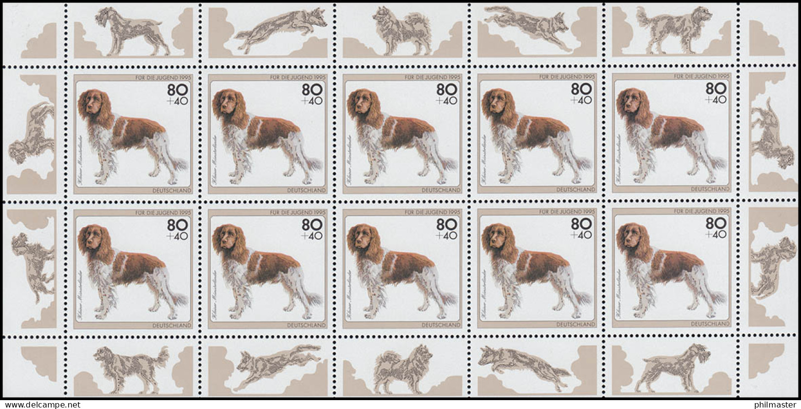 1797 Jugend Hunde: Kleiner Münsterländer 1995 - Kleinbogen ** - 1991-2000