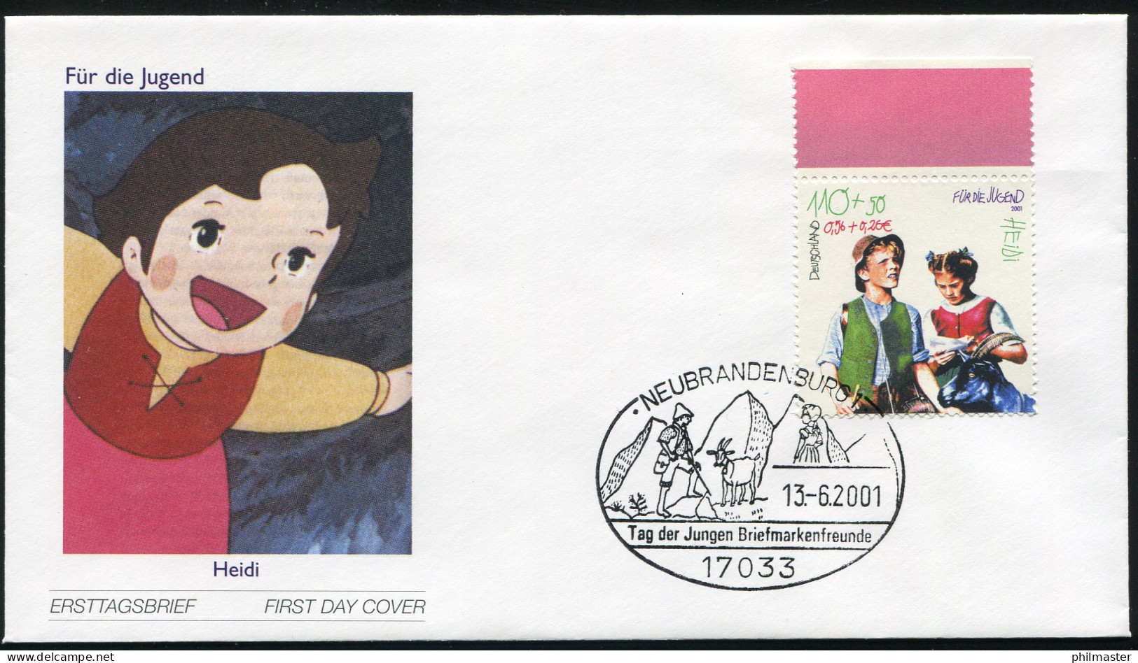 2192 Jugend Figuren Heidi FDC Neubrandenburg - Briefe U. Dokumente