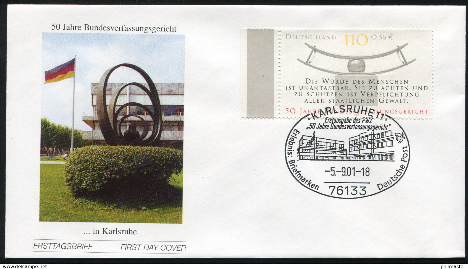 2214 Bundesverfassungsgericht FDC Karlsruhe - Cartas & Documentos