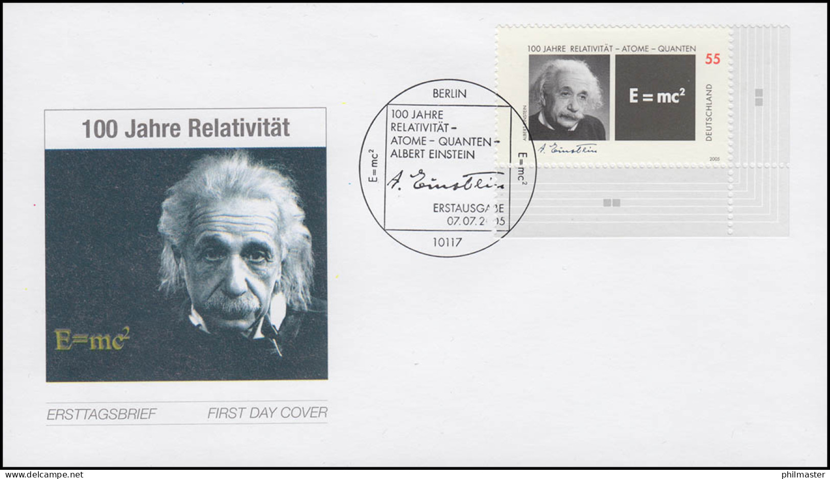 2475 Albert Einstein Relativitätstheorie - Ecke Auf Schmuck-FDC ESSt Berlin - Nobelpreisträger