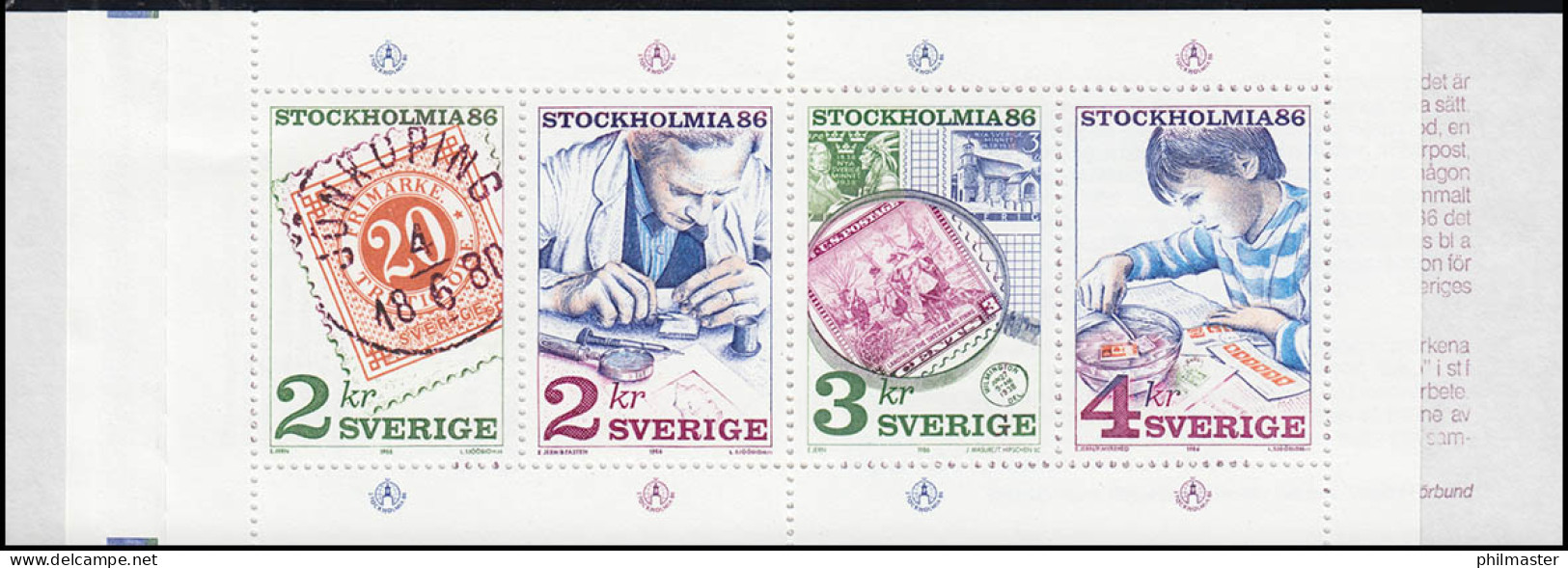 Markenheftchen 111 Briefmarkenausstellung STOCKHOLMIA'86 Ausgabe 1986, Mit ZB ** - Ohne Zuordnung