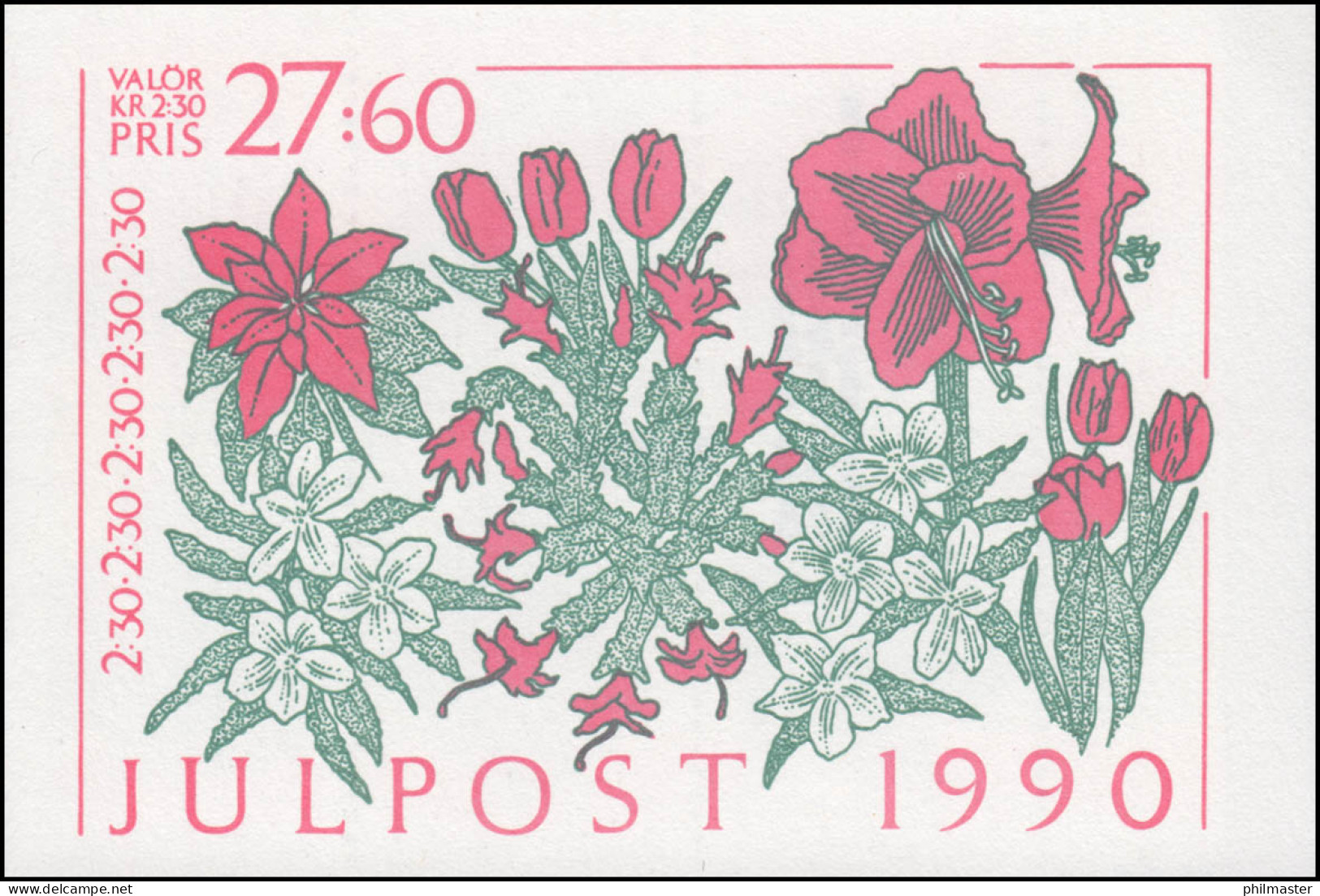 Markenheftchen 156 Weihnachten: Blumen, Mit FN 2 ** - Ohne Zuordnung