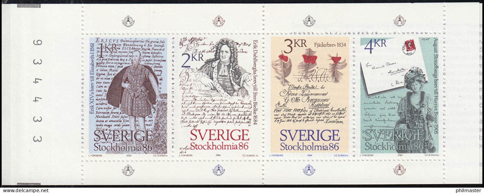 Markenheftchen 100 Ausstellung STOCKHOLMIA'86 Ausgabe 1984, Mit BZN ** - Non Classés