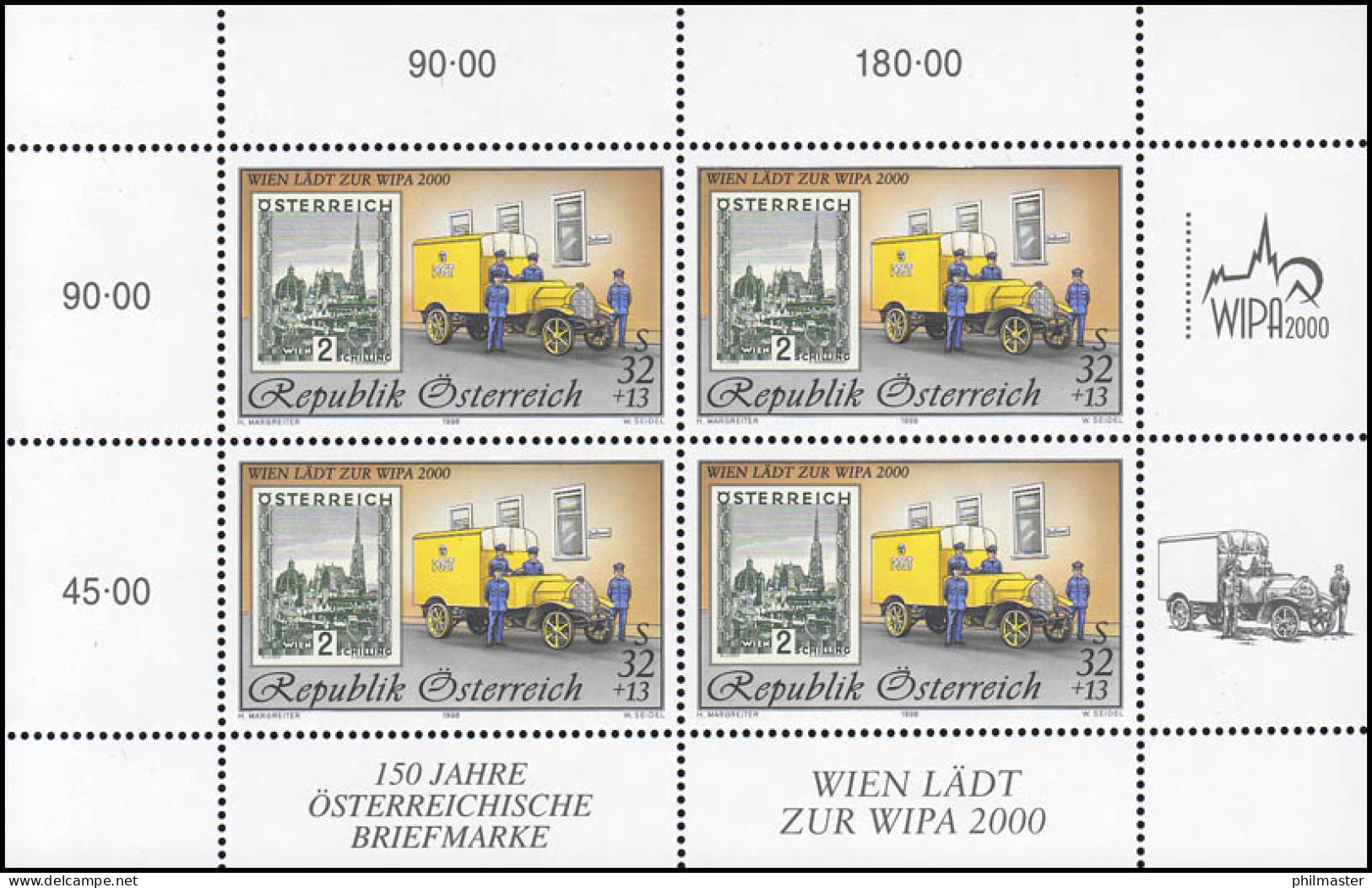 2270I Ausstellung WIPA 2000 Wien - Kompletter Kleinbogen I, Postfrisch - Unused Stamps